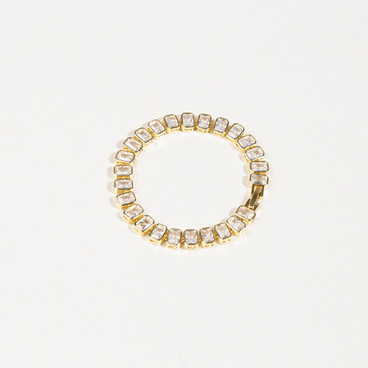 Pulsera Jung, Pulsera elegante, Pulsera dorada, Pulsera con zirconias cúbicas