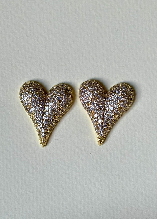 Aretes Corazones Dorados